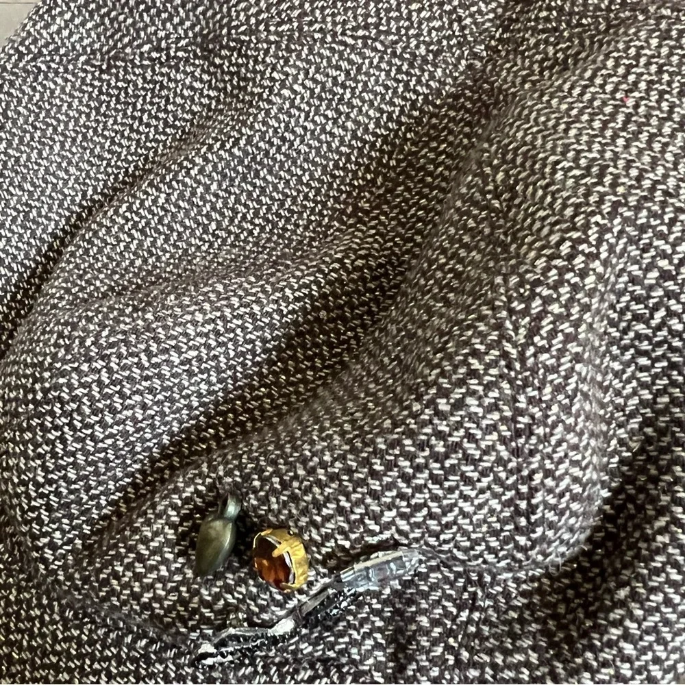 Lane Bryant Y2K Brown Tweed Newsboy Cap Jeweled Brooch OS